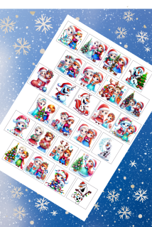 Fondánový list s výřezem: Frozen – 25 kostiček (4×4 cm)