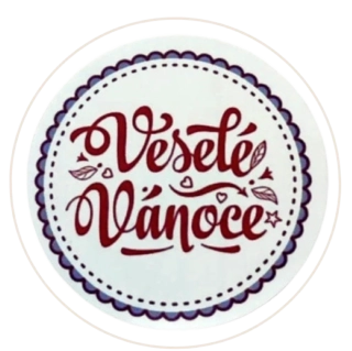 Samolepící etiketa vánoční červená