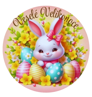 Samolepící etiketa velikonoční zajíček II. 3,5 cm