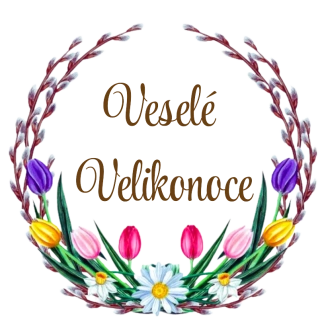 Samolepící etiketa Veselé Velikonoce I.  3,5 cm