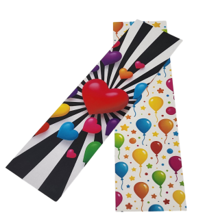 Kartička „Srdce a balónky“ 24 × 6,5 cm – 25 ks/balení