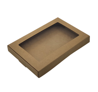 Kraftová krabička s okénkem 18 × 12 × 2 cm 