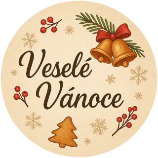 Samolepící etiketa  3,5 cm vánoční "Sladké vánoce 2"