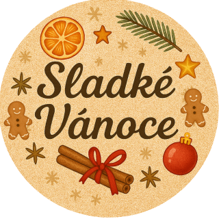Samolepící etiketa  3,5 cm vánoční "Sladké vánoce"