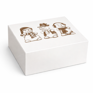 VÁNOČNÍ KRABIČKA SE SNĚHULÁKY, 18X18X9 CM