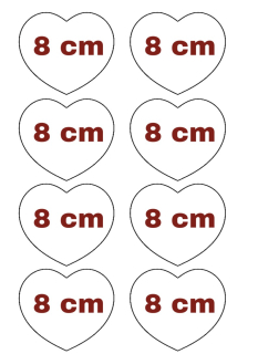 Tisk na Dekor profi Paper Plus s vlastním obrázkem  8x srdce baňaté 8 cm