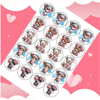 💕 Valentýnská plyšová něha – - 5 cm kolečko