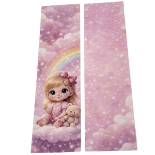 Kartička „Růžový sen – miminko“ 24 × 6,5 cm – 25 ks/balení