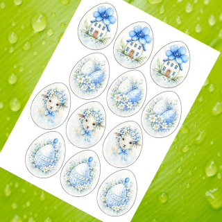 Modré velikonoce (7 cm) – 12 ks