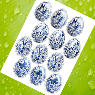MODRÝ PORCELÁN (7 cm) – 12 ks