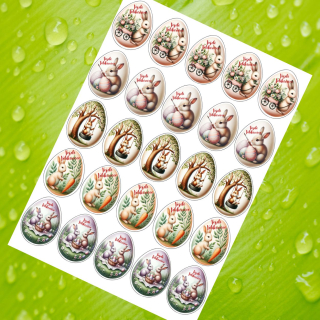 Kreslená kuřátka z vajíček 2 – jedlá dekorace, vajíčka 5 cm (25 ks)