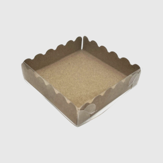 Krabička s průhledným víkem přírodní 10×10×2,5 cm 