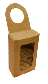 Papírová krabička na láhev v přírodní barvě 11x7x3,5 cm
