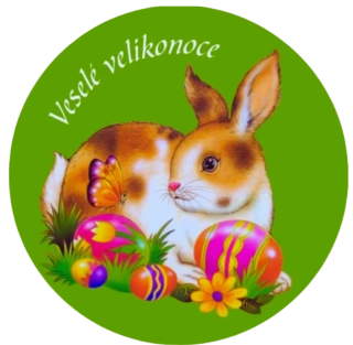 Samolepící etiketa velikonoční zajíc 3,5 cm