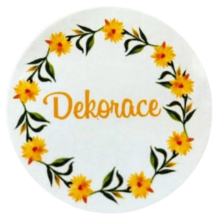 Samolepící etiketa "Dekorace" 3,5 cm