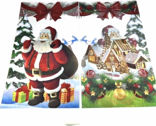 Mikulášský celofánový sáček "Santa a chaloupka"  20x40xcm 1 ks