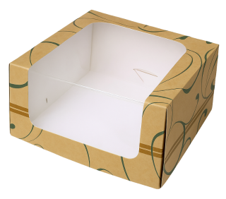 Papírová krabička s průhledným okénkem 18x18x9 cm