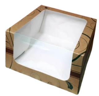 Papírová krabice s průhledným okénkem 25x25x12 cm