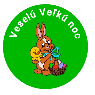 Samolepící etiketa velikonoční ZAJÍČEK - slovenská  3,5 cm 