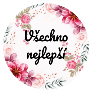 Samolepící etiketa " VŠECHNO NEJLEPŠÍ"  3,5 cm