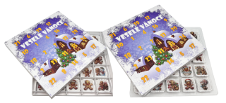 Adventní kalendář  "Chaloupka "  Veselé Vánoce 28x28x2 cm