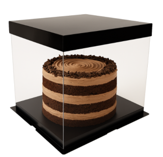 Elegantní krabička černá elegance s průhledným víkem 30x30x25 cm