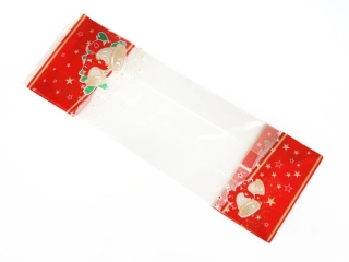 Celofánový sáček s potiskem "Červený zvoneček" 37x13x7 cm   1 ks