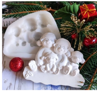 Silikonová forma "Vánoční rodinka I." 10x9 cm