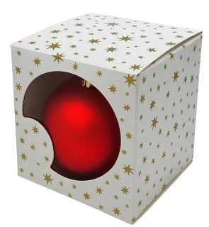 Vánoční krabička na kouličku s hvězdičkami 8x8x8 cm