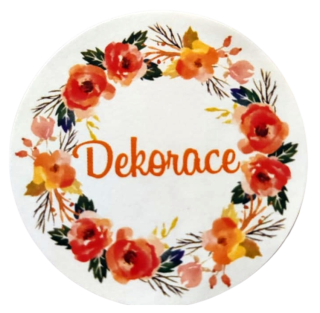 Samolepící etiketa "Dekorace" 3,5 cm
