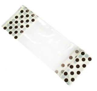 Celofánový sáček s puntíky  s pevným dnem 25x8x5 cm 1 ks