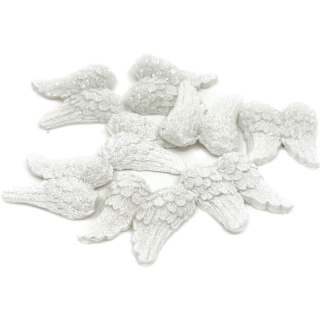 Dekorace andělská křídla s glitry 2,6x3 cm