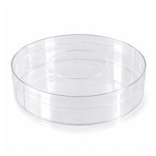 Průhledná kulatá plastová krabička Ø 20 cm