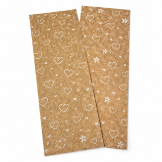 Podkladová kartička Srdíčka natur na perníčky 24 × 6,5 cm – 25 ks