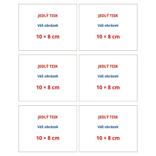 Jedlý tisk z vlastního obrázku – 6 obdélníků 10 x 8 cm – s výřezem nebo bez výřezu