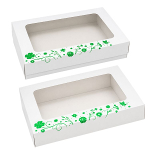 Krabička s okénkem Letní louka 25 x 15 cm na cukroví, zákusky a dezerty
